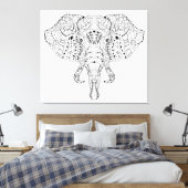 Elephant Head Doodle Sketch 6 Leinwanddruck (Insitu (Schlafzimmer))