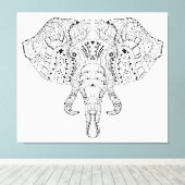 Elephant Head Doodle Sketch 6 Leinwanddruck (Insitu (Holzboden))