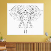 Elephant Head Doodle Sketch 6 Leinwanddruck (Insitu (Wohnzimmer))