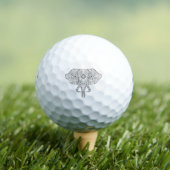Elephant Head Doodle Sketch Golfball (Insitu T-Shirt)