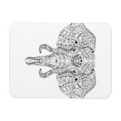 Elephant Head Doodle Sketch Magnet (Horizontal)