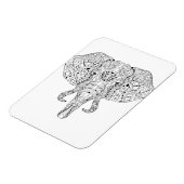 Elephant Head Doodle Sketch Magnet (Linke Seite)