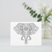 Elephant Head Doodle Sketch Postkarte (Stehend Vorderseite)