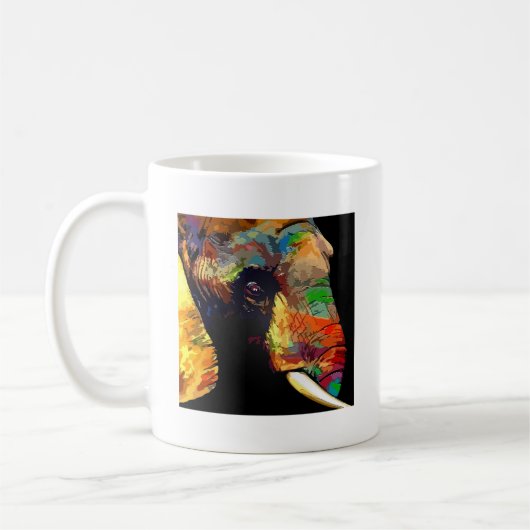 Elephant Head fett farbenfroh Custom Kaffeetasse (Links)