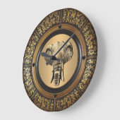 Elephant Head Gold Große Wanduhr (Winkel)