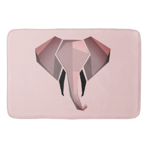 Elephant Head mit einfachen Formen Geometrien Badematte