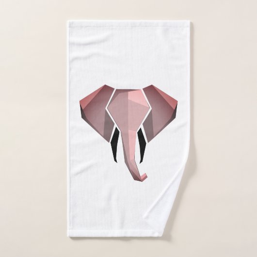 Elephant Head mit einfachen Formen Geometrien Badhandtuch Set (Handtuch)