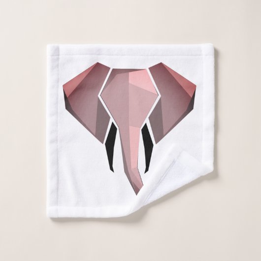 Elephant Head mit einfachen Formen Geometrien Badhandtuch Set (Waschlappen)