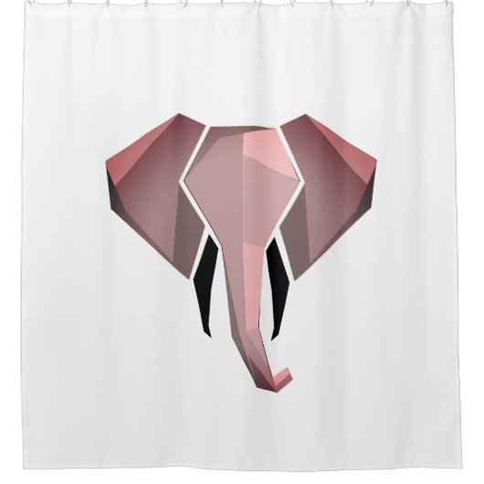 Elephant Head mit einfachen Formen Geometrien Duschvorhang (Vorderseite)