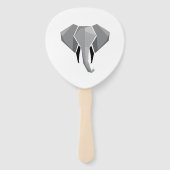Elephant Head mit einfachen Formen Geometrien Fächer (Rückseite)