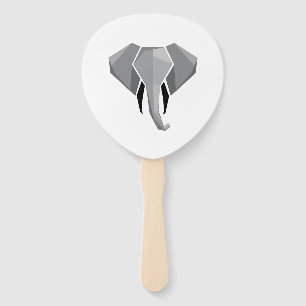 Elephant Head mit einfachen Formen Geometrien Fächer