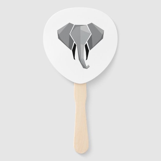 Elephant Head mit einfachen Formen Geometrien Fächer (Vorderseite)