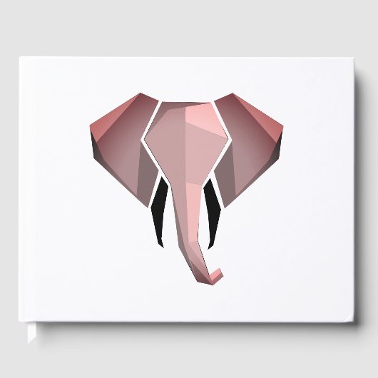 Elephant Head mit einfachen Formen Geometrien Gästebuch (Vorderseite)