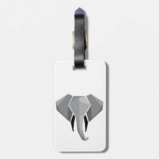Elephant Head mit einfachen Formen Geometrien Gepäckanhänger (Rückseite vertikal)