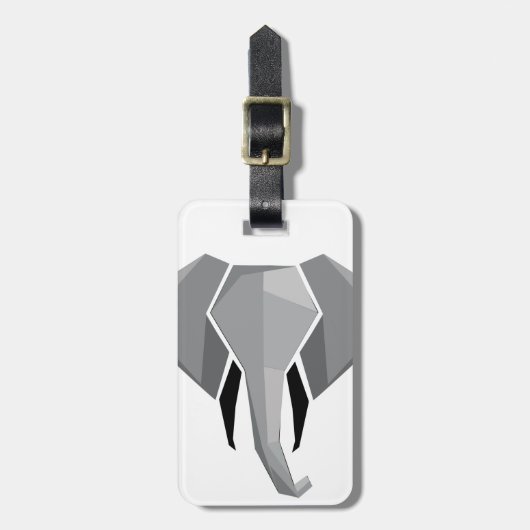 Elephant Head mit einfachen Formen Geometrien Gepäckanhänger (Vorderseite vertikal)