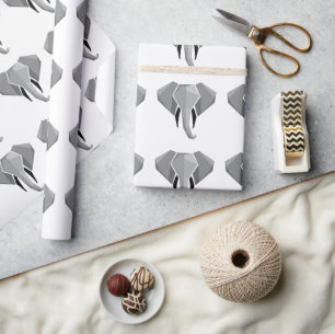 Elephant Head mit einfachen Formen Geometrien Geschenkpapier