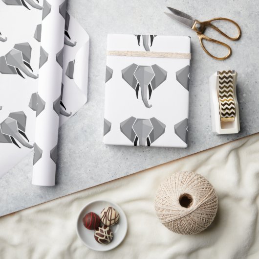Elephant Head mit einfachen Formen Geometrien Geschenkpapier (Kunsthandwerk)