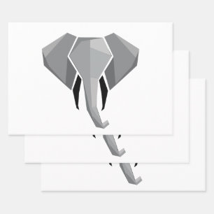Elephant Head mit einfachen Formen Geometrien Geschenkpapier Set