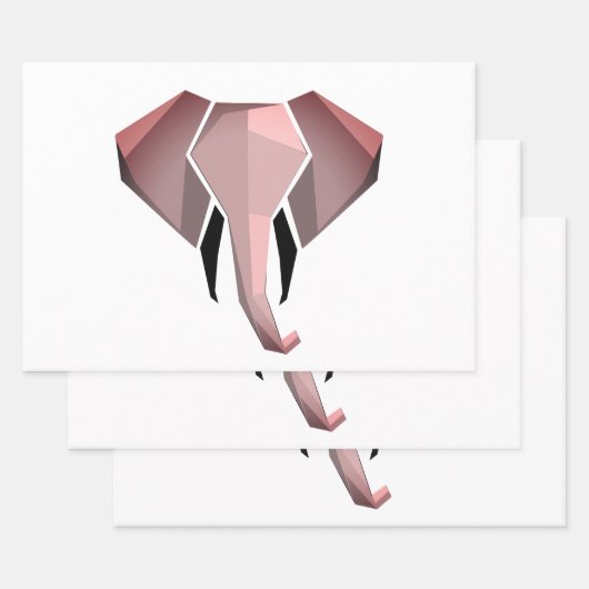 Elephant Head mit einfachen Formen Geometrien Geschenkpapier Set (Set)