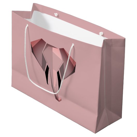 Elephant Head mit einfachen Formen Geometrien Große Geschenktüte (Vorderseite Schrägansicht)