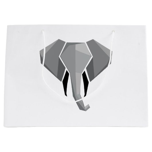 Elephant Head mit einfachen Formen Geometrien Große Geschenktüte (Vorderseite)