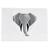 Elephant Head mit einfachen Formen Geometrien Große Geschenktüte (Rückseite)