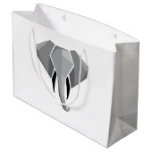 Elephant Head mit einfachen Formen Geometrien Große Geschenktüte (Rückseite Schrägansicht)