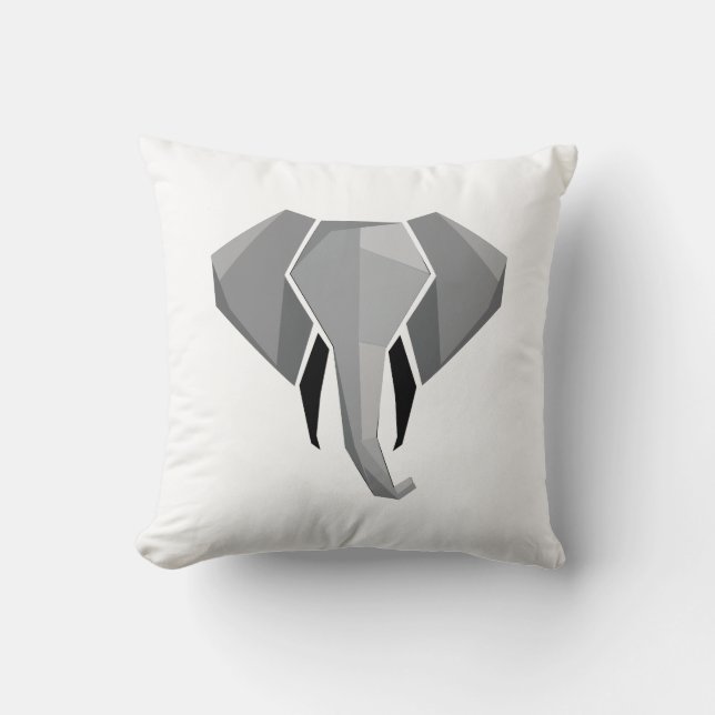 Elephant Head mit einfachen Formen Geometrien Kissen (Vorderseite)