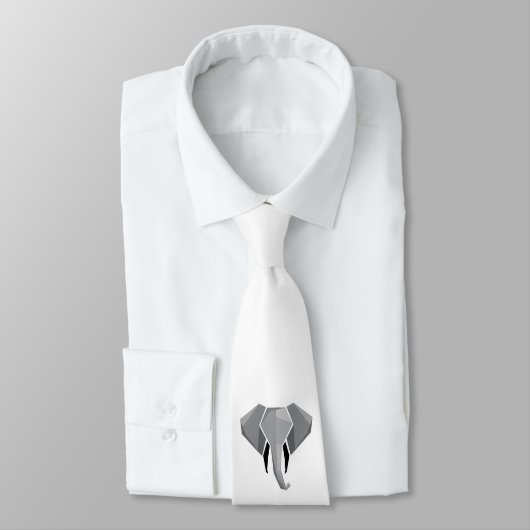 Elephant Head mit einfachen Formen Geometrien Krawatte (Gebunden)