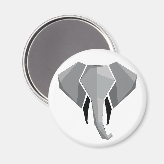 Elephant Head mit einfachen Formen Geometrien Magnet (Vorderseite/Rückseite)
