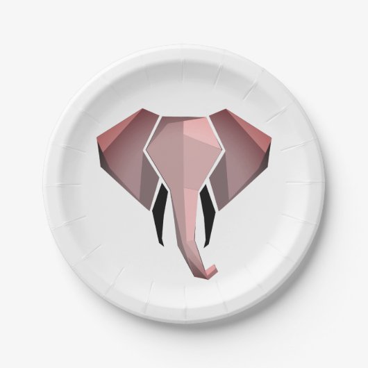 Elephant Head mit einfachen Formen Geometrien Pappteller (Vorderseite)
