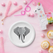 Elephant Head mit einfachen Formen Geometrien Pappteller (Party)