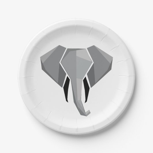 Elephant Head mit einfachen Formen Geometrien Pappteller (Vorderseite)