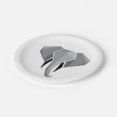 Elephant Head mit einfachen Formen Geometrien Pappteller (Schrägansicht)