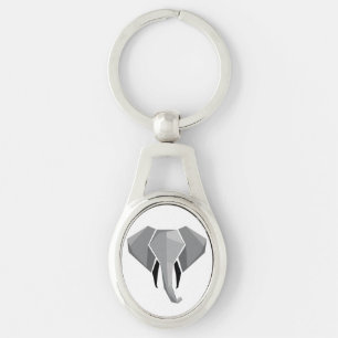 Elephant Head mit einfachen Formen Geometrien Schlüsselanhänger