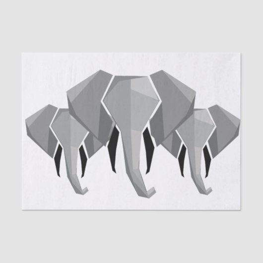 Elephant Head mit einfachen Formen Geometrien Seidenpapier (Vorderseite)