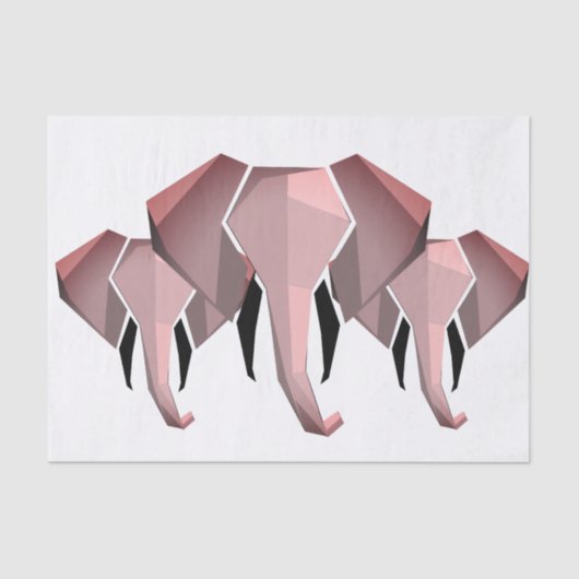 Elephant Head mit einfachen Formen Geometrien Seidenpapier (Vorderseite)