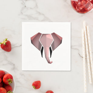 Elephant Head mit einfachen Formen Geometrien Serviette