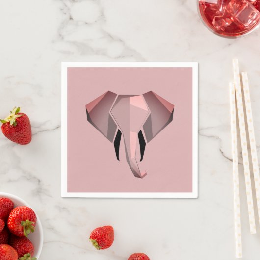 Elephant Head mit einfachen Formen Geometrien Serviette (Beispiel)