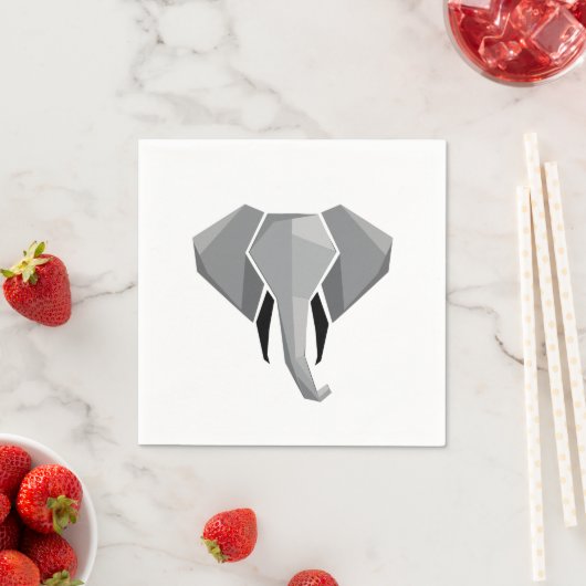 Elephant Head mit einfachen Formen Geometrien Serviette (Beispiel)