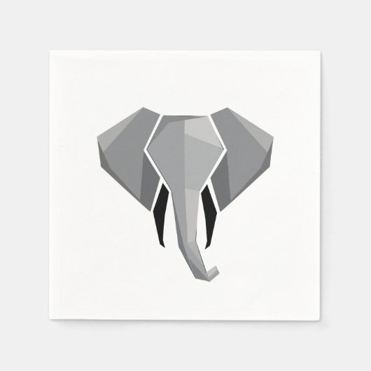 Elephant Head mit einfachen Formen Geometrien Serviette (Vorderseite)