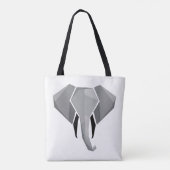 Elephant Head mit einfachen Formen Geometrien Tasche (Rückseite)