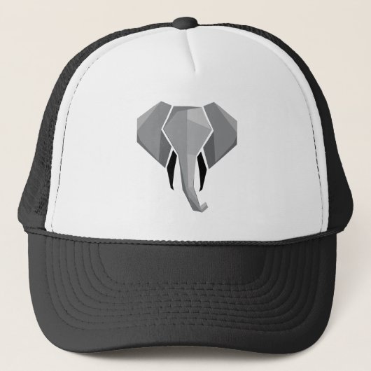 Elephant Head mit einfachen Formen Geometrien Truckerkappe (Vorderseite)