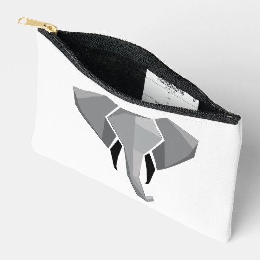 Elephant Head mit einfachen Formen Geometrien Zubehörtasche (Offen)