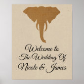 Elephant Head Natural Rustic Safari Chic Banner Poster (Vorne)