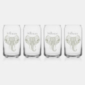 Elephant Head Olive Green personalize Dosenglas (Vorderseite)
