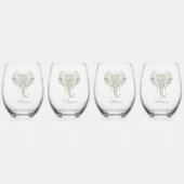 Elephant Head Olive Green personalize Weinglas Ohne Stiel (Vorderseite)