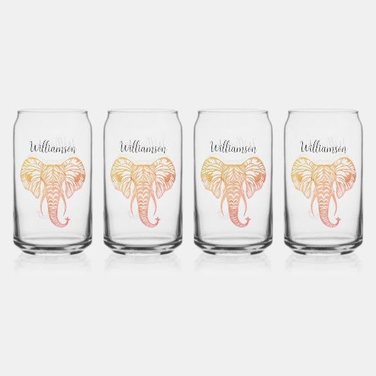 Elephant Head Shades von Citrus Personalisiert Dosenglas (Hinten)