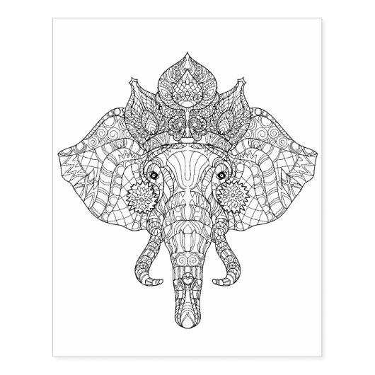 Elephant Head Zendoodle Gummistempel (Prägung)