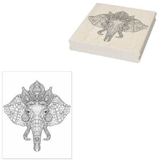 Elephant Head Zendoodle Gummistempel (Stempel)
